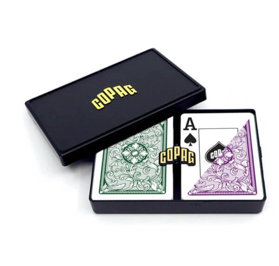 Copag Legacy Spielkarten Doppeldeck in Violett und Grün mit Jumbo Index